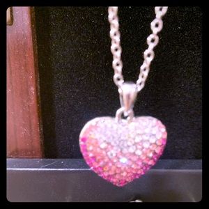 Blushing heart necklace